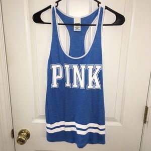 VS Pink Blue Racerback Jersey Women’s Tank Top S